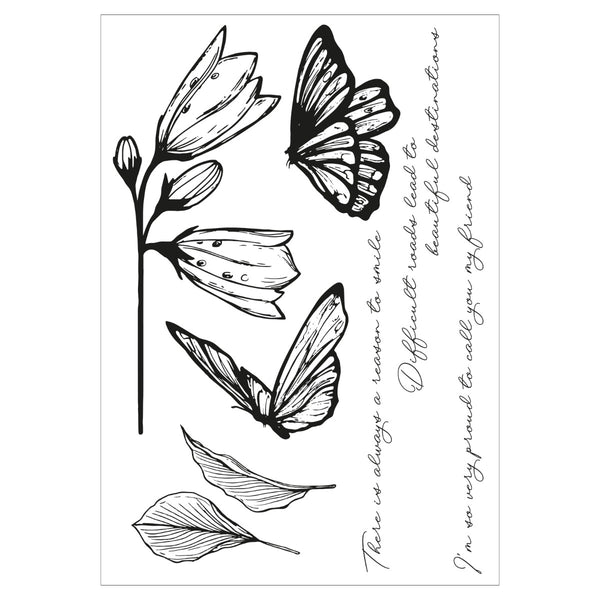 Sizzix - Clear Stamps & Stencils - Cosmopolitan, Farfallina-ScrapbookPal
