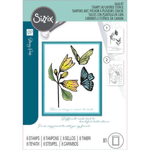 Sizzix - Clear Stamps & Stencils - Cosmopolitan, Farfallina-ScrapbookPal