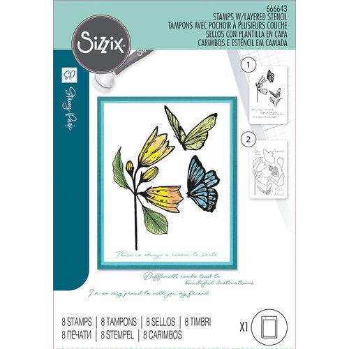 Sizzix - Clear Stamps &amp; Stencils - Cosmopolitan, Farfallina-ScrapbookPal