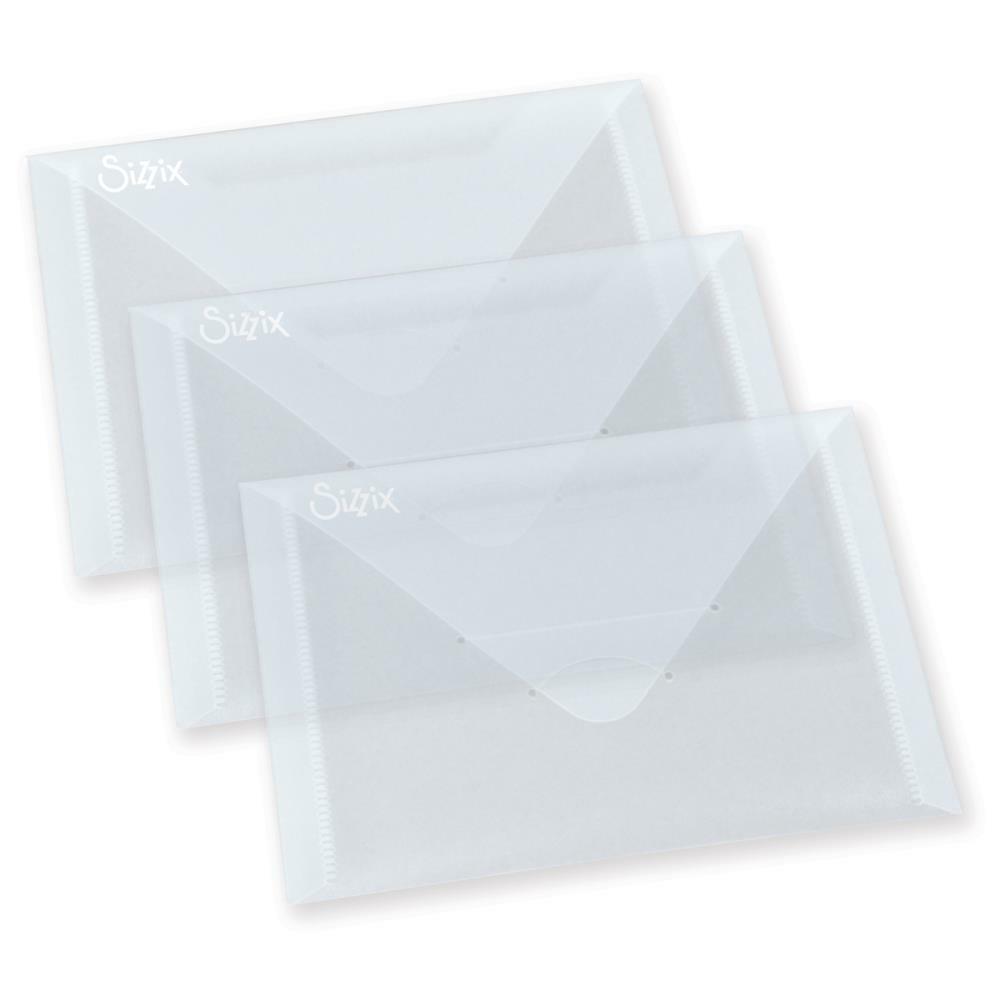 Sizzix - Plastic Envelopes - 5&quot; x 6 7/8&quot;, 3 pk-ScrapbookPal