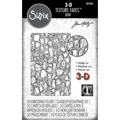 Sizzix - Tim Holtz - 3-D Texture Fades Embossing Folder - Mini Cobblestone-ScrapbookPal