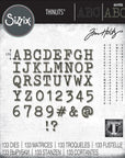Sizzix - Tim Holtz - Thinlits Dies - Alphanumeric Tiny Type Upper-ScrapbookPal