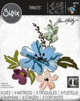 Sizzix - Tim Holtz - Thinlits Dies - Brushstroke Flowers #2
