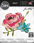 Sizzix - Tim Holtz - Thinlits Dies - Brushstroke Flowers #4