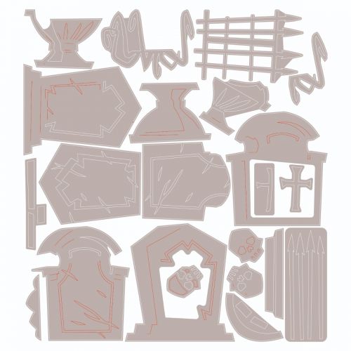 Sizzix - Tim Holtz - Thinlits Dies - Graveyard Colorize-ScrapbookPal