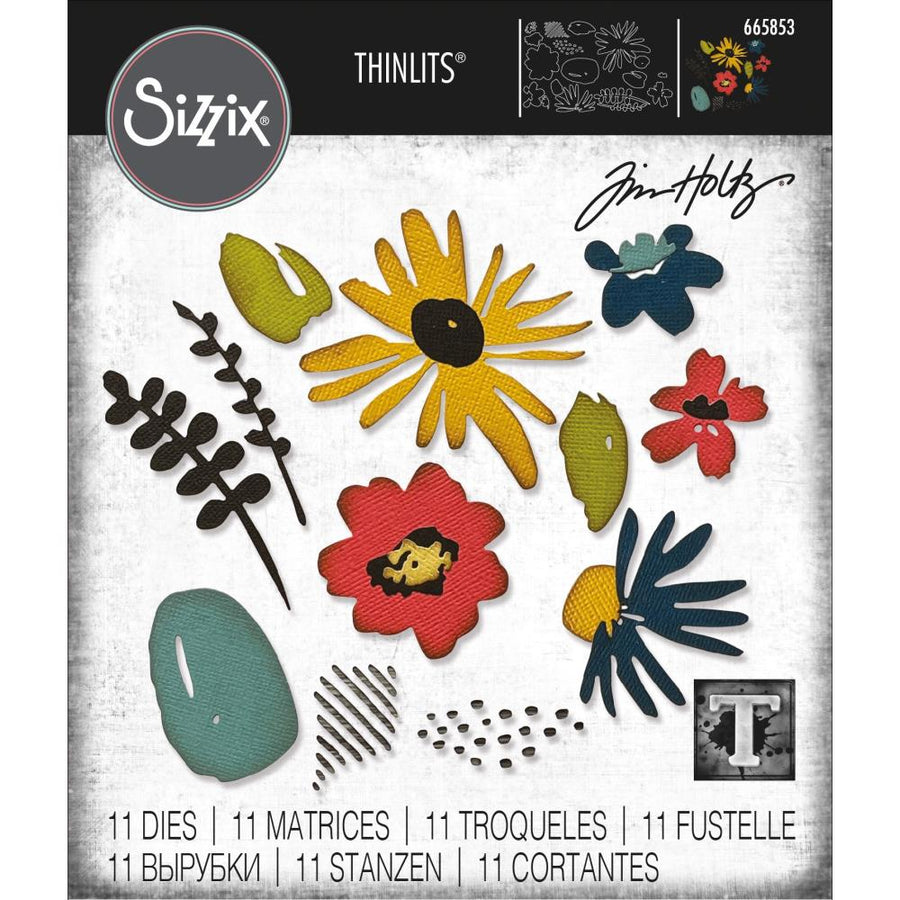 Sizzix - Tim Holtz - Thinlits Dies - Modern Floristry-ScrapbookPal
