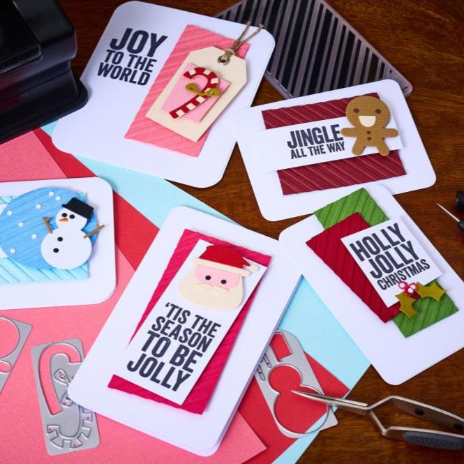 Sizzix - Tim Holtz - Thinlits Dies & Texture Fades Embossing Folder - Vault Christmas Minis-ScrapbookPal