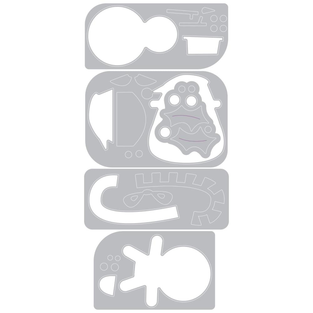 Sizzix - Tim Holtz - Thinlits Dies & Texture Fades Embossing Folder - Vault Christmas Minis-ScrapbookPal