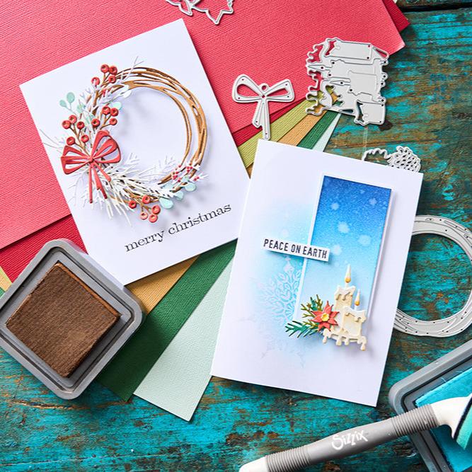 Sizzix - Tim Holtz - Thinlits Dies - Vault Festive Wreath - Scratch & Dent-ScrapbookPal