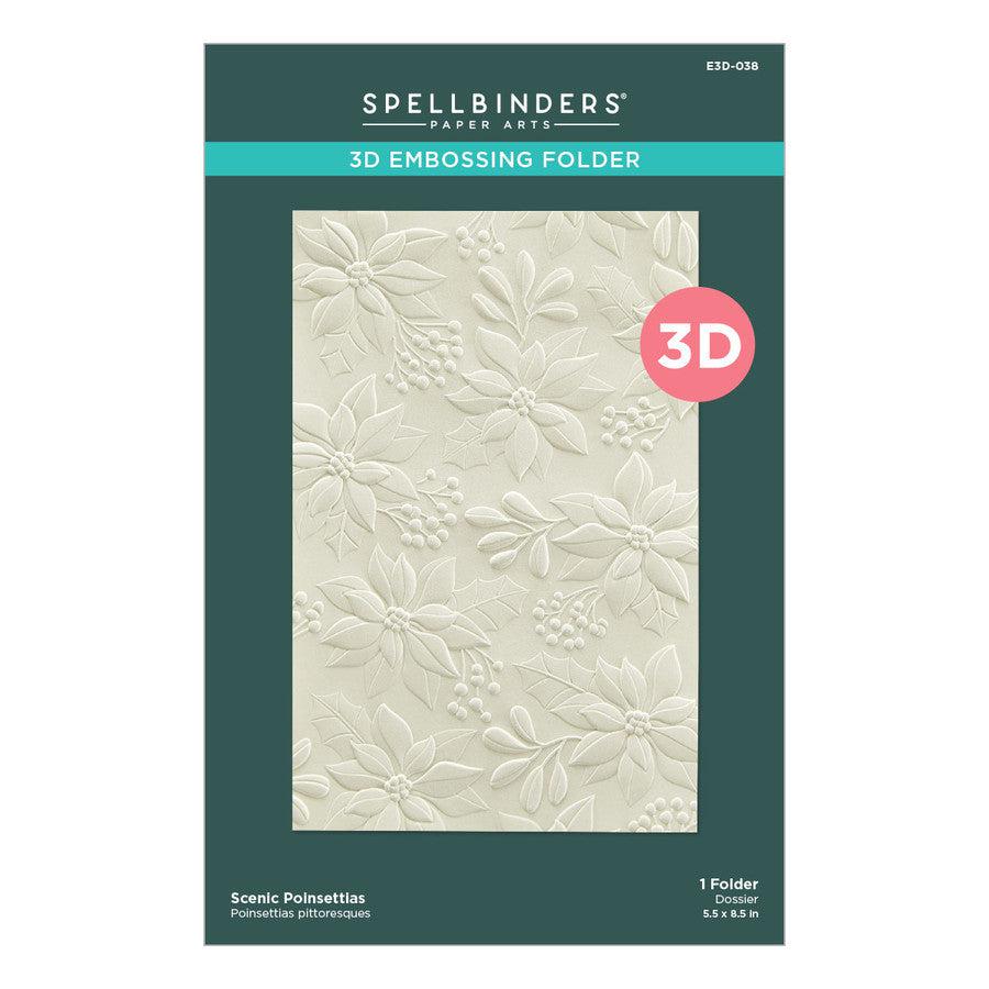 Spellbinders - 3D Embossing Folder - Scenic Poinsettias-ScrapbookPal