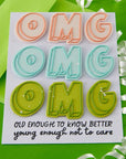 Spellbinders - Aged to Perfection Collection - Clear Stamps - Birthday Laughs Sentiments-ScrapbookPal