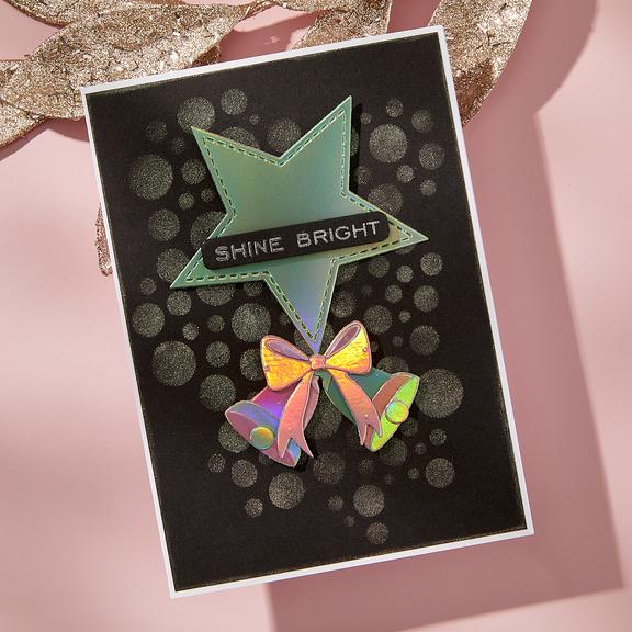 Spellbinders - All About Christmas Collection - Dies - Bow & Bell Scallop Frame-ScrapbookPal