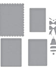 Spellbinders - All About Christmas Collection - Dies - Bow & Bell Scallop Frame-ScrapbookPal