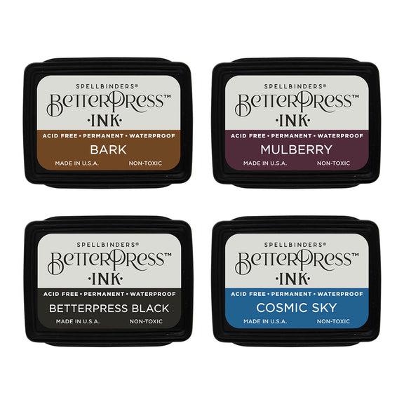 Spellbinders - BetterPress - Mini Ink Set - Regal Tones, 4 pack-ScrapbookPal