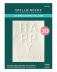 Spellbinders - Beveled Sentiment A2 Cardfronts Collection - 3D Embossing Folder - Beveled Happy Birthday-ScrapbookPal