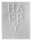 Spellbinders - Beveled Sentiment A2 Cardfronts Collection - 3D Embossing Folder - Beveled Happy Birthday-ScrapbookPal