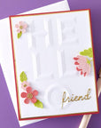 Spellbinders - Beveled Sentiment A2 Cardfronts Collection - 3D Embossing Folder - Beveled Hello-ScrapbookPal