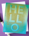 Spellbinders - Beveled Sentiment A2 Cardfronts Collection - 3D Embossing Folder - Beveled Hello-ScrapbookPal