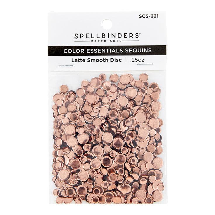 Spellbinders - Card Shoppe Essentials - Color Essentials Sequins - Latte Smooth Discs-ScrapbookPal