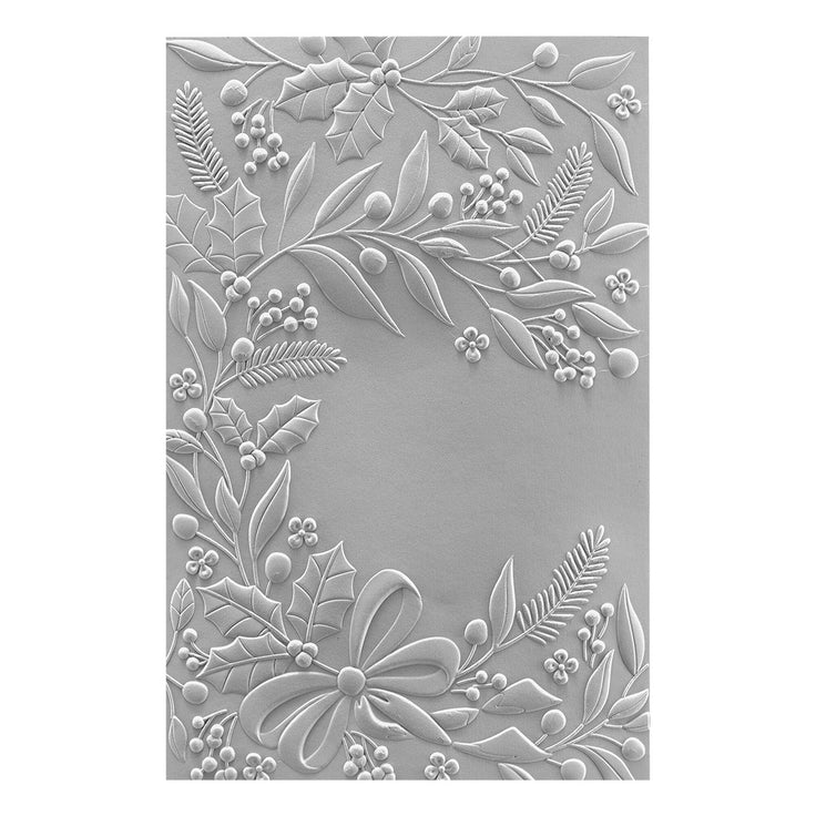 Spellbinders - Christmas Collection - 3D Embossing Folder - Holiday Floral Swag-ScrapbookPal