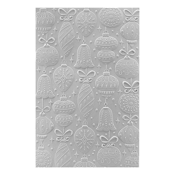 Christmas Baubles Embossing Folder - 15x15cm Plastic Folder For Card Making & Paper Crafts