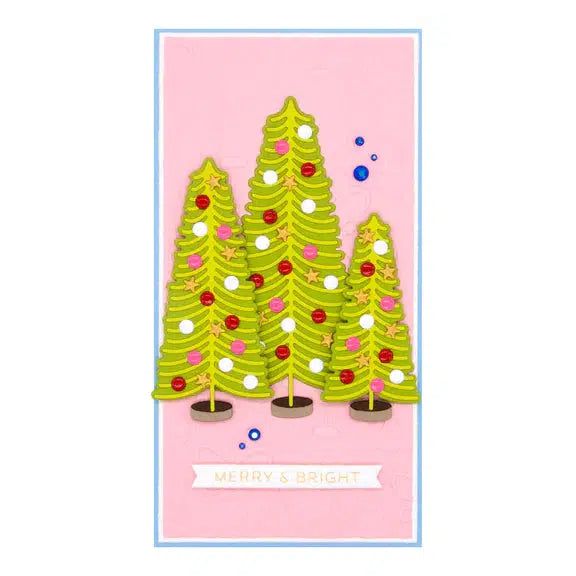 Spellbinders - Classic Christmas Collection - Dies - Bottle Brush Trees Duo-ScrapbookPal
