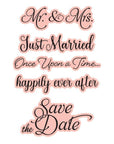 Spellbinders - Classic Mouse Wedding Collection - Letterpress + Foil Plate & Cut - Classic Mouse Wedding Sentiments-ScrapbookPal