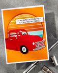 Spellbinders - Classic Road Legends Collection - Clear Stamps & Dies - Cruisin' By Sentiments-ScrapbookPal