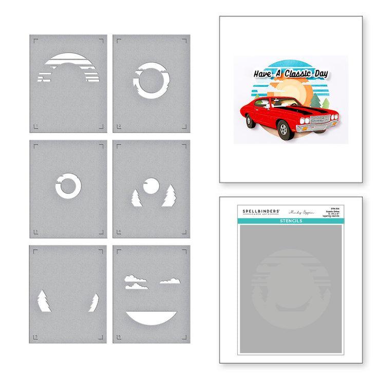 Spellbinders - Classic Road Legends Collection - Stencils - Scenic Drive-ScrapbookPal