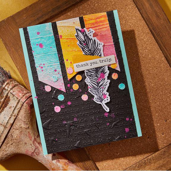 Spellbinders - Collaged Birds Collection - 3D Embossing Folder - Soaring-ScrapbookPal