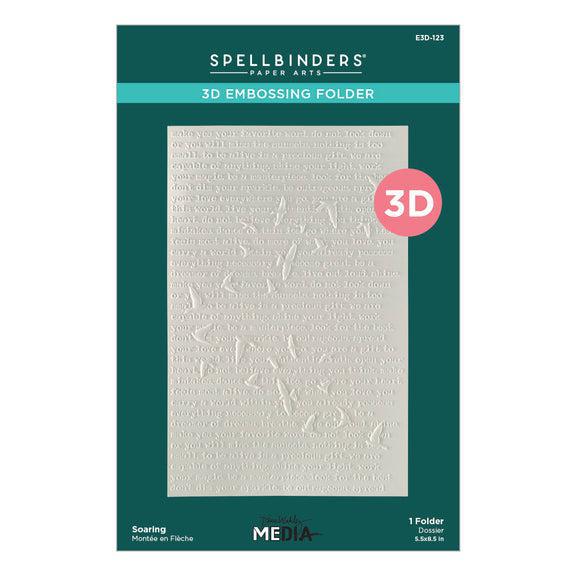Spellbinders - Collaged Birds Collection - 3D Embossing Folder - Soaring-ScrapbookPal