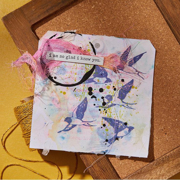 Spellbinders - Collaged Birds Collection - Registration Press Plates & Dies - Collaged Birds-ScrapbookPal