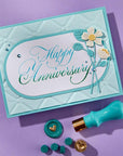 Spellbinders - Copperplate Happy Everything Sentiments Collection - Press Plates - Copperplate Happy Anniversary-ScrapbookPal
