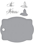 Spellbinders - Copperplate Holiday Sentiments Collection - Press Plates & Dies - Copperplate Gift Tag-ScrapbookPal