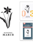 Spellbinders - Florals Through the Year Collection - Press Plates - March Daffodil-ScrapbookPal