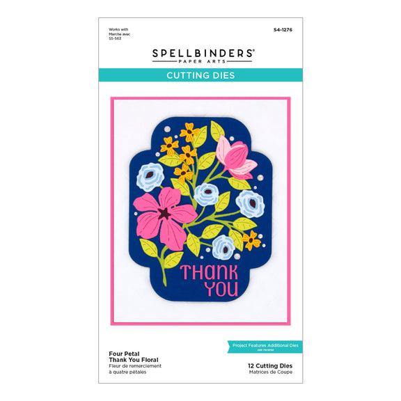 Spellbinders - Four Petal Collection - Dies - Four Petal Thank You Floral-ScrapbookPal