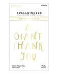Spellbinders - Glimmer Cardfront Sentiments Collection - Glimmer Hot Foil Plate - Giant Thank You-ScrapbookPal