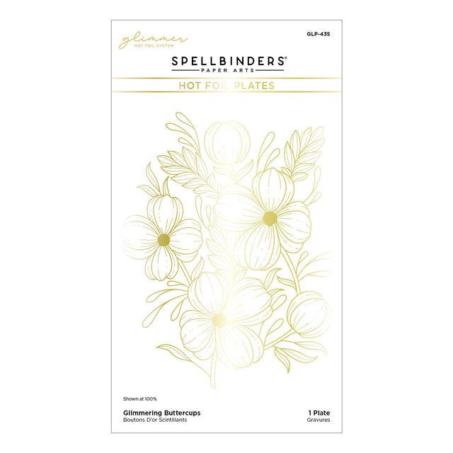 Spellbinders - Glimmering Flowers Collection - Glimmer Hot Foil Plate - Glimmering Buttercups-ScrapbookPal