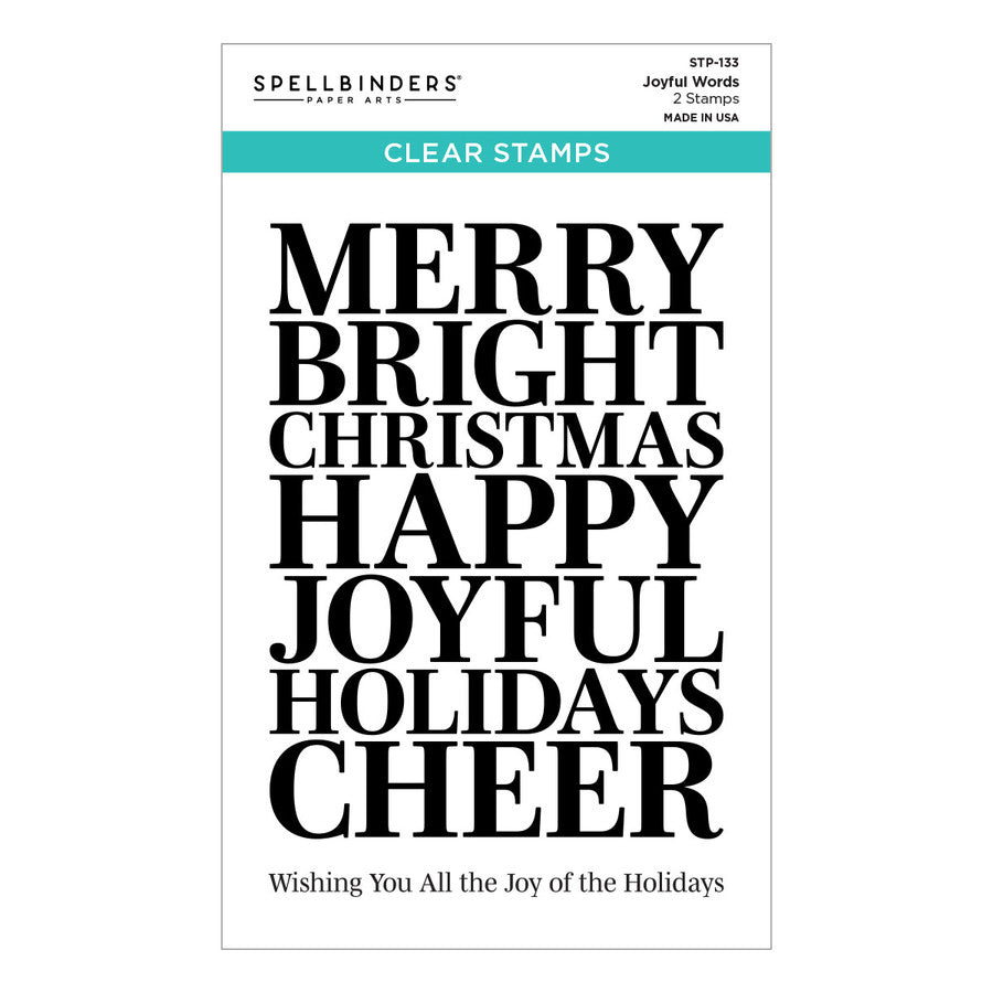 Spellbinders - Gnome for Christmas Collection - Clear Stamps - Joyful Words
