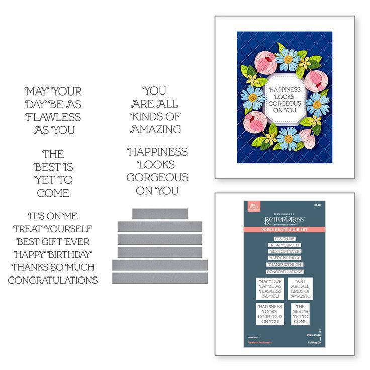 Spellbinders - Gorgeous You Collection - Press Plates & Dies - Flawless Sentiments-ScrapbookPal