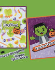 Spellbinders - Halloween Hugs Collection - Letterpress + Foil Plate & Dies - Spooky Sentiments-ScrapbookPal