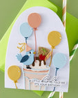 Spellbinders - Happier Hour Collection - Press Plate & Dies - Fountain Wishes Sentiments-ScrapbookPal