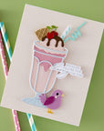 Spellbinders - Happier Hour Collection - Press Plate & Dies - Fountain Wishes Sentiments-ScrapbookPal