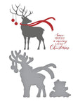 Spellbinders - Home for the Holidays Collection - Registration Press Plates & Dies - Dashing Reindeer-ScrapbookPal