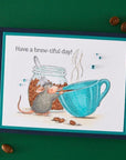 Spellbinders - House-Mouse Heart and Soul Collection - Cling Stamps - Brew-tiful Day-ScrapbookPal