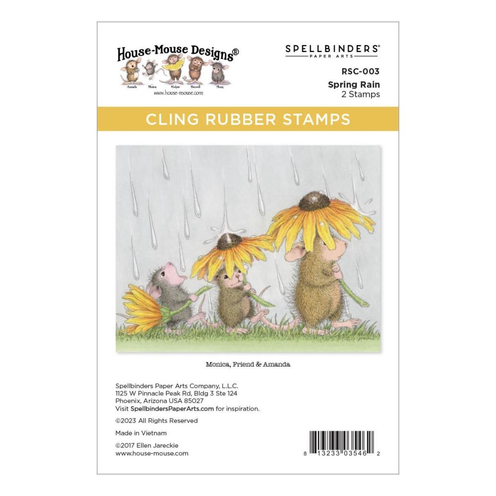 Spellbinders - House-Mouse Spring Collection - Cling Stamps - Spring Rain-ScrapbookPal