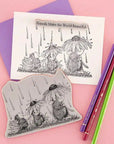 Spellbinders - House-Mouse Spring Collection - Cling Stamps - Spring Rain-ScrapbookPal