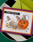 Spellbinders - House-Mouse Tree-mendous Christmas Collection - Cling Stamps - Trick or Treat!-ScrapbookPal