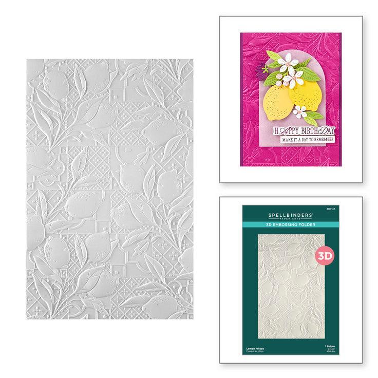 Spellbinders - La Dolce Vita Collection - 3D Embossing Folder - Lemon Fresco-ScrapbookPal