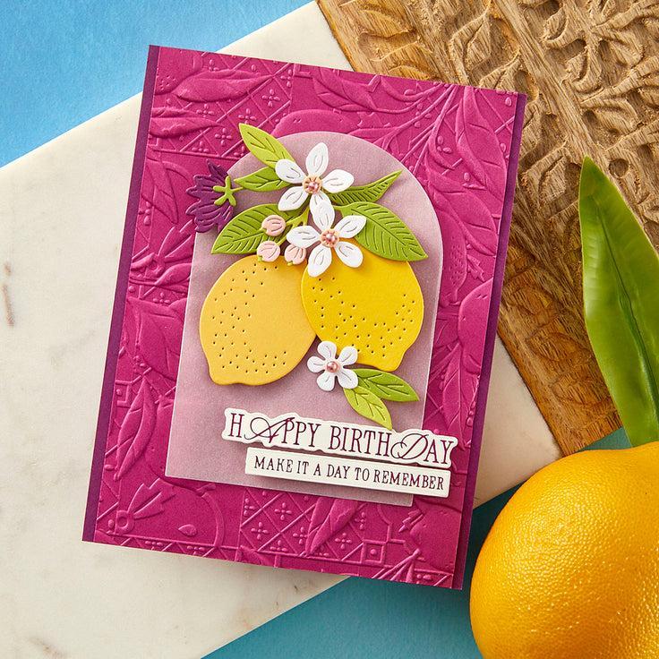 Spellbinders - La Dolce Vita Collection - 3D Embossing Folder - Lemon Fresco-ScrapbookPal